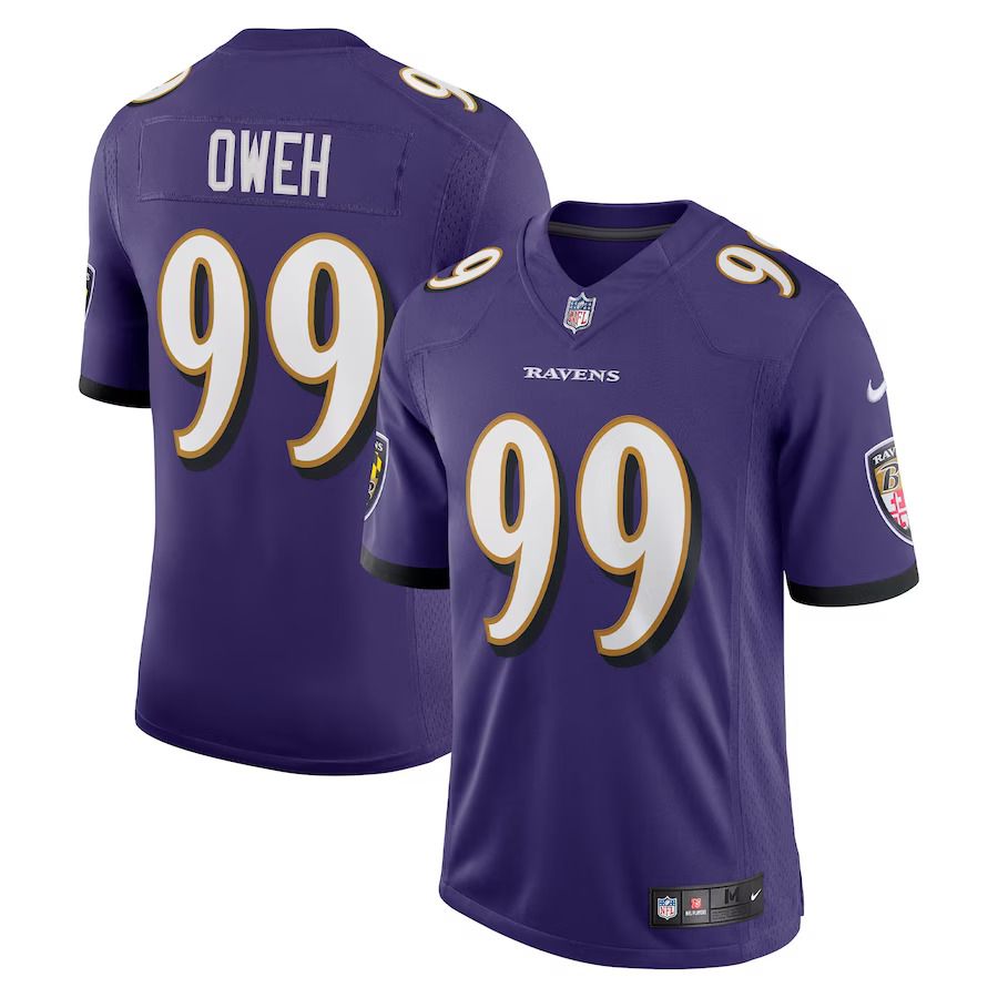 Men Baltimore Ravens #99 Odafe Oweh Nike Purple Vapor Limited NFL Jersey